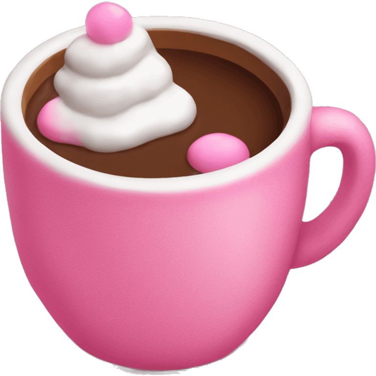 Hot chocolate with pink emoji