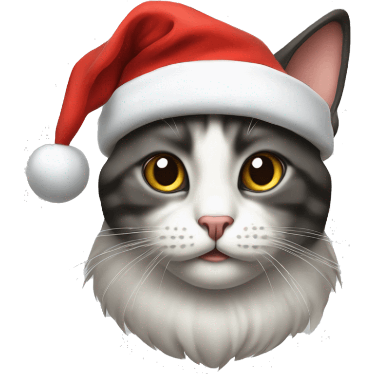 Siamès cat wearing a santa hat emoji