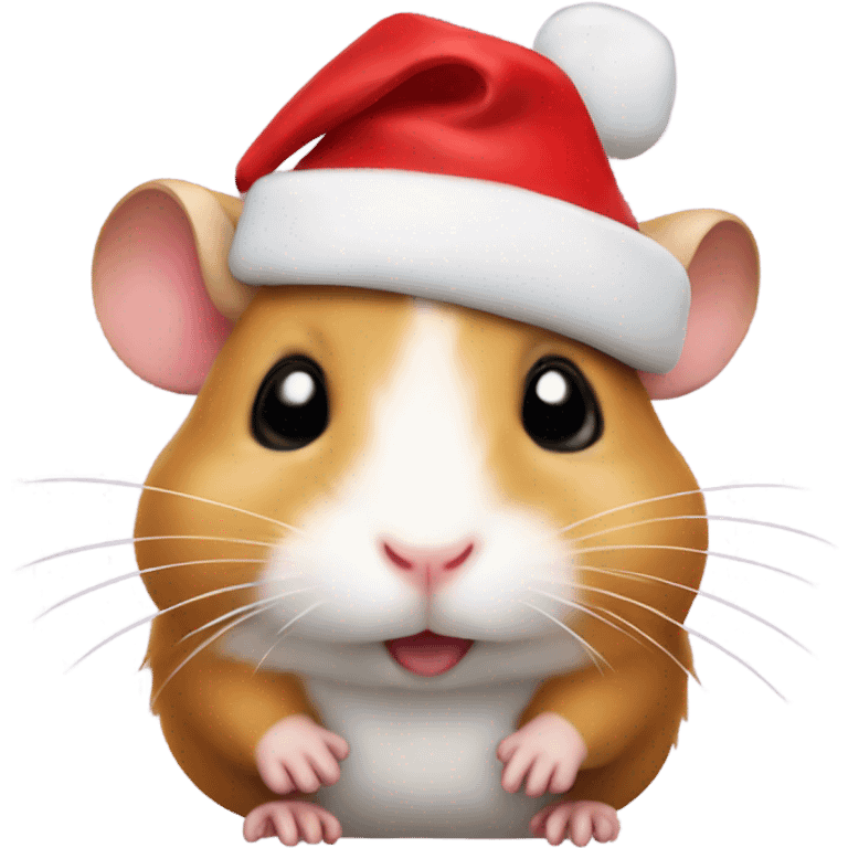 Hamster with a christmas hat emoji