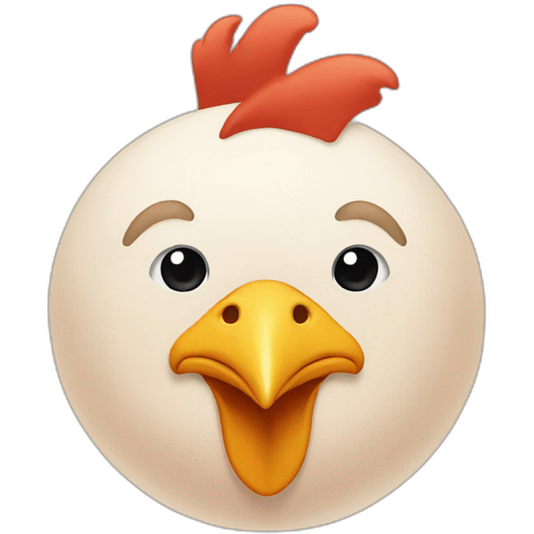 chicken inside of a persons head emoji