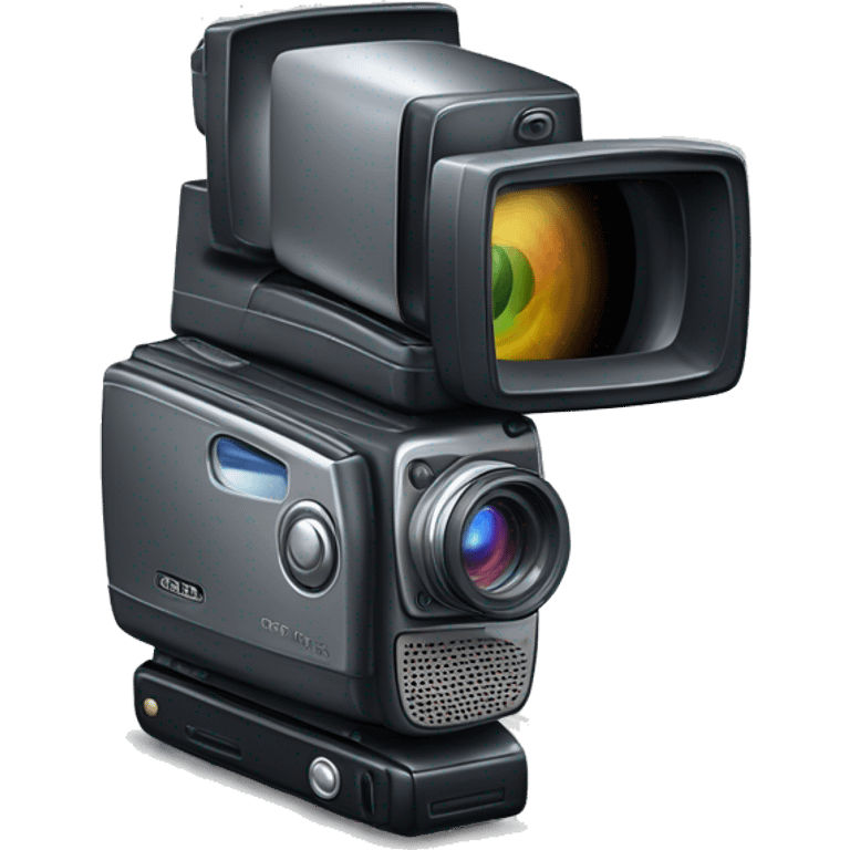 compact 1990s hard disk camcorder with flip out tilting screen emoji