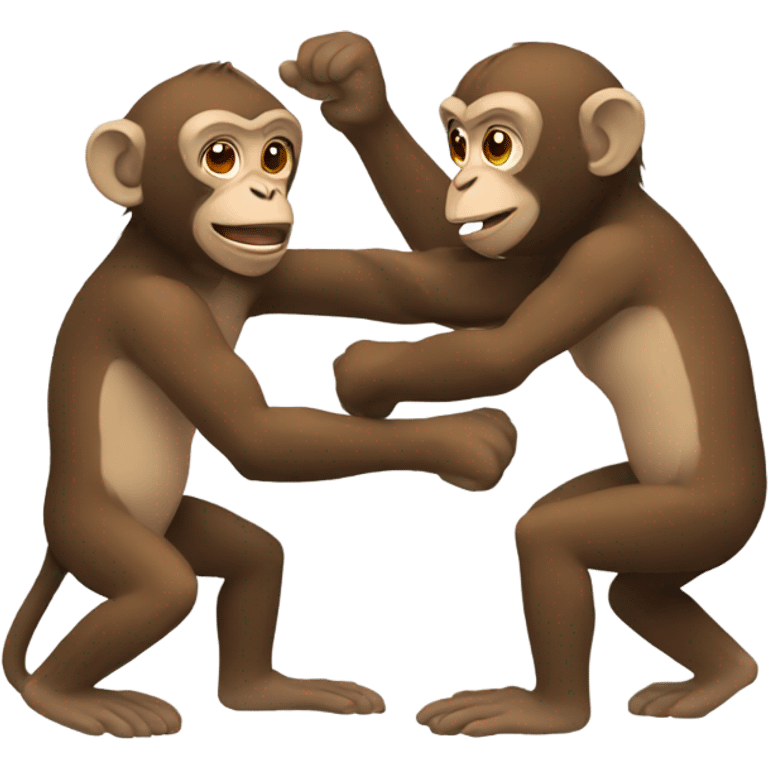 Monkeys wrestling emoji