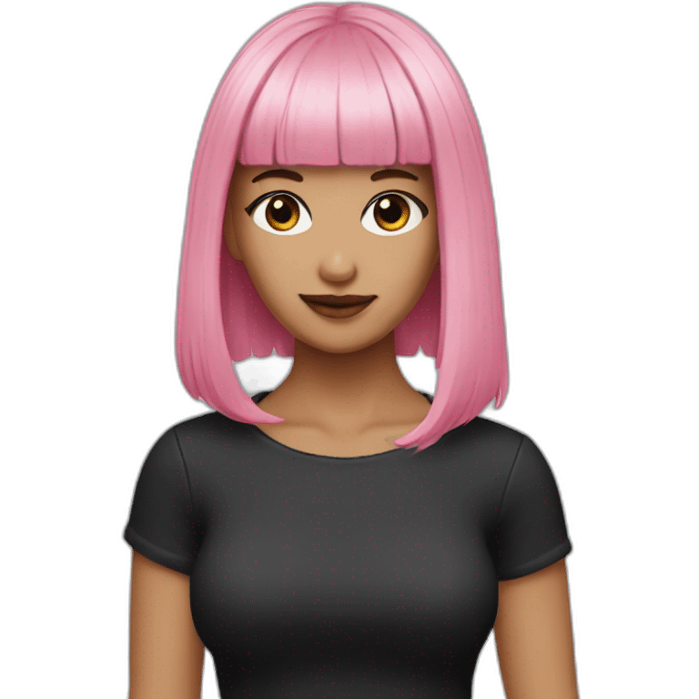 lisa short pink and black hair emoji