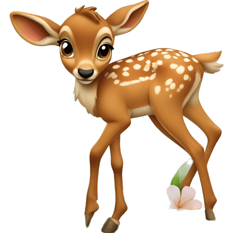 Bambi with a flower emoji