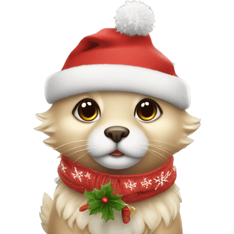 Cute rare christmas animals with Winter Accessoires  emoji