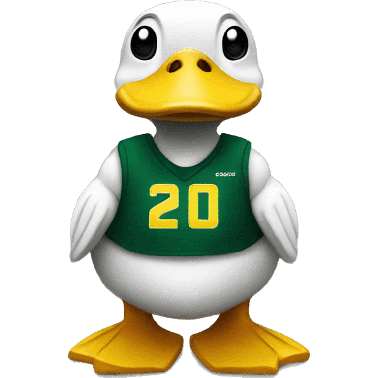 Duck with Oregon duck gear on  emoji