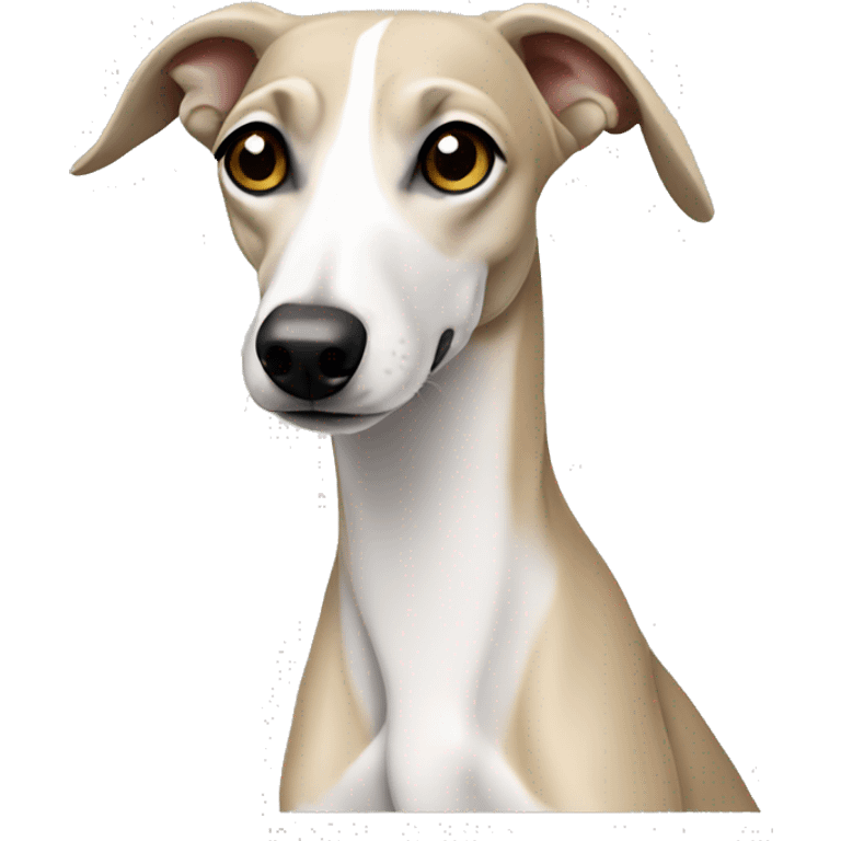 Beige and white whippet emoji