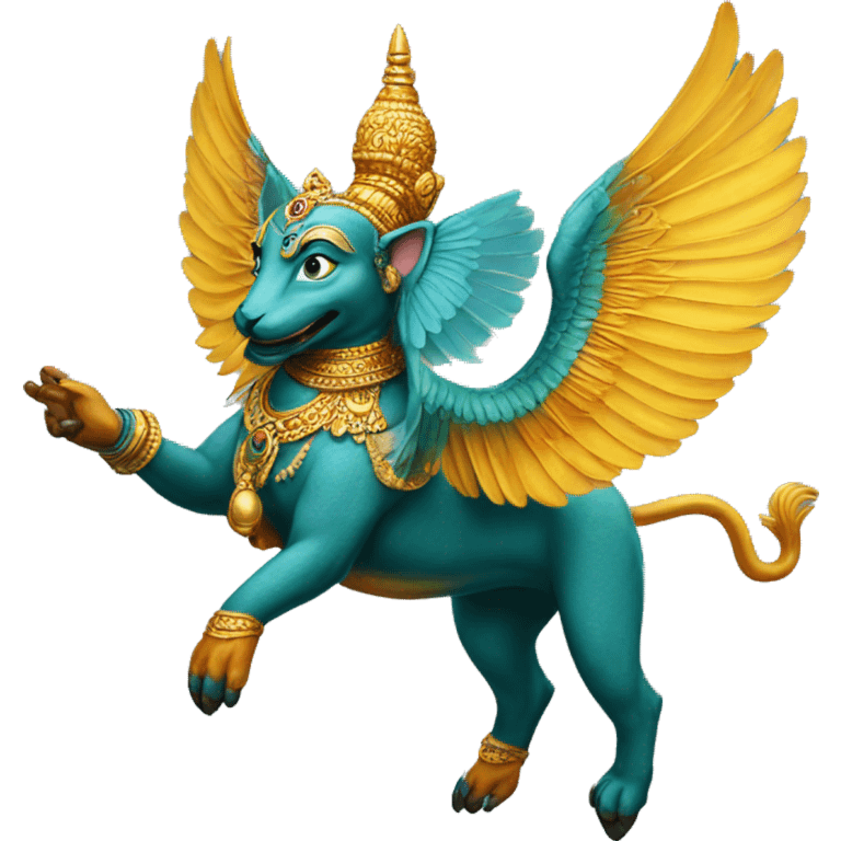 Vishnu flying on Garuda emoji