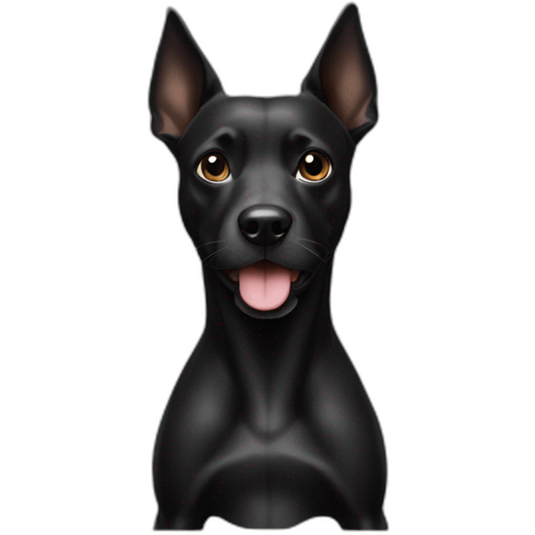 black slim dog emoji