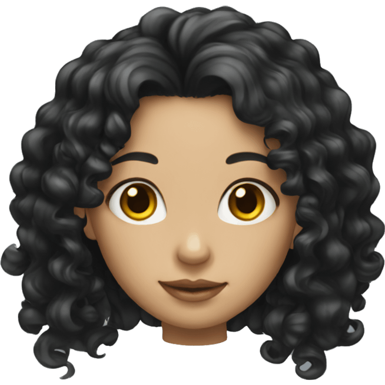 Girl with long black curly hair emoji