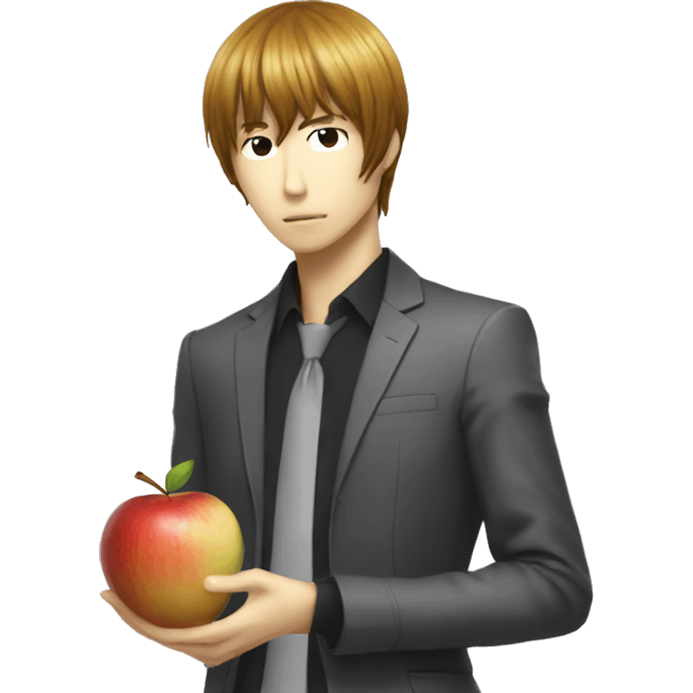 Light Yagami mange une pomme emoji