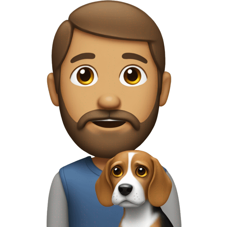 Beagle with bearded man emoji