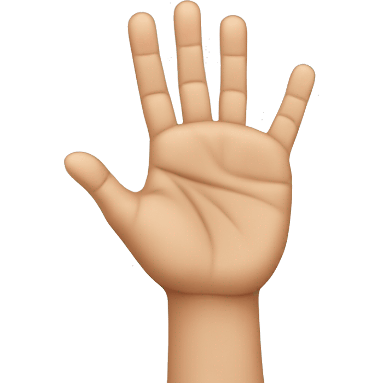 A hand with the thumb and ring finger touching and the following fingers: the index, middle and little finger raised emoji