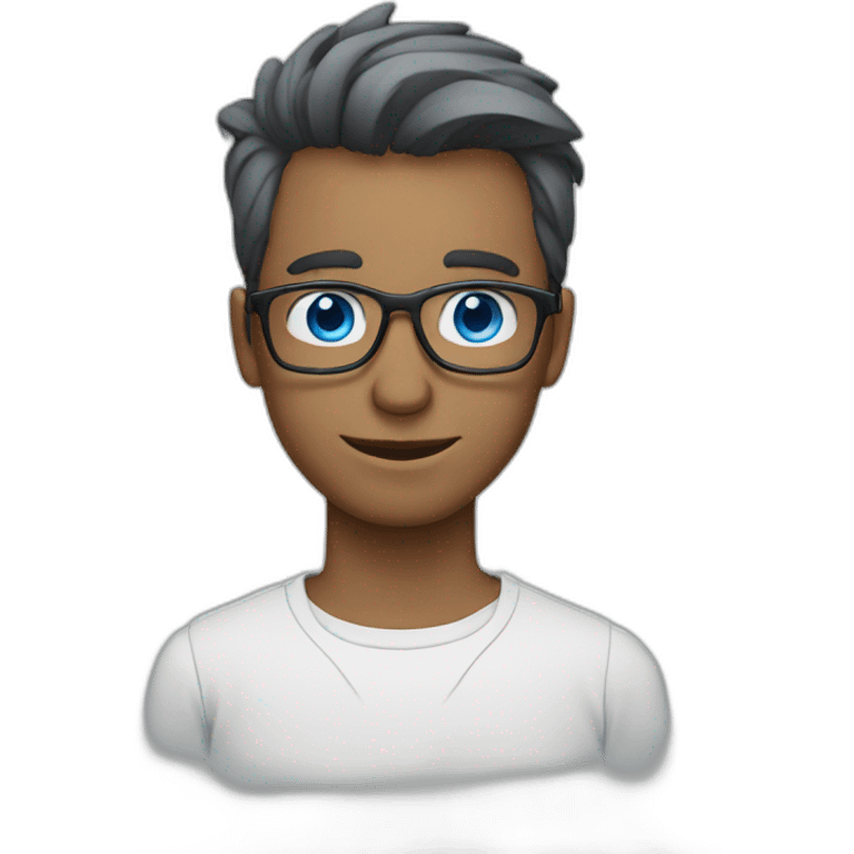 blue eyed man with glasses emoji