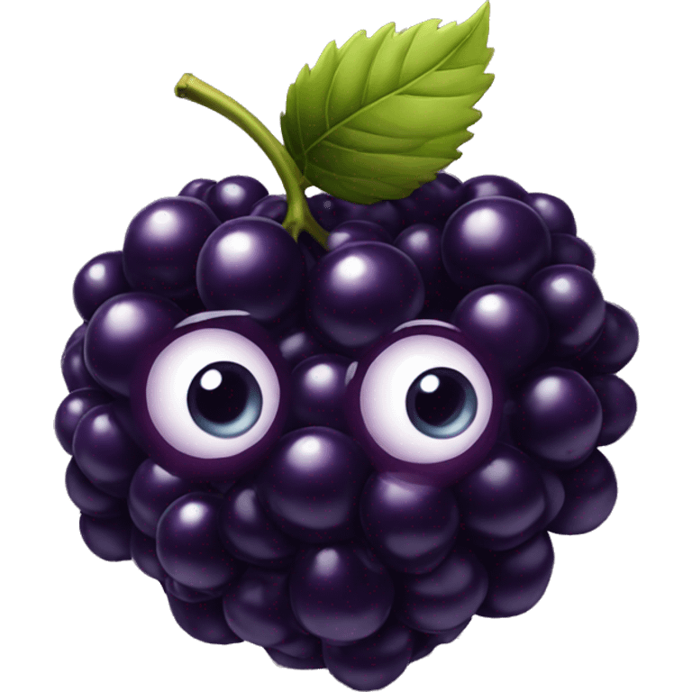 blackberry fruit with eye and heart emoji