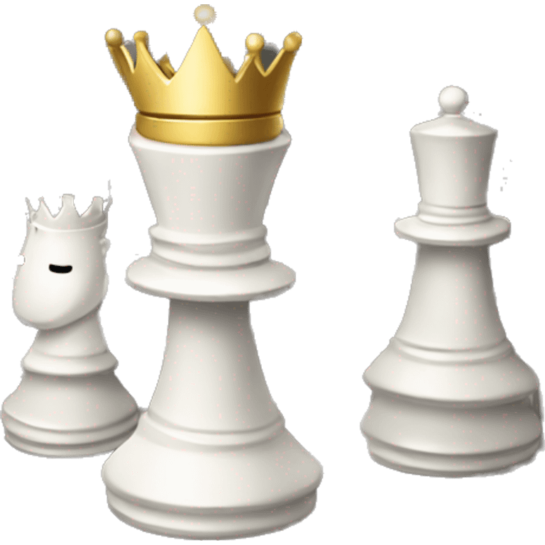 White queen and king chess  emoji