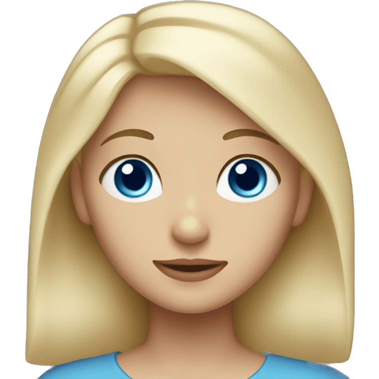 Blonde girl with short bobline and blue eyes  emoji