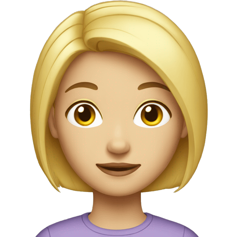 blonde girl with short hair in  emoji