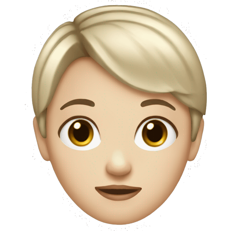 white girl with short hair, bangs emoji