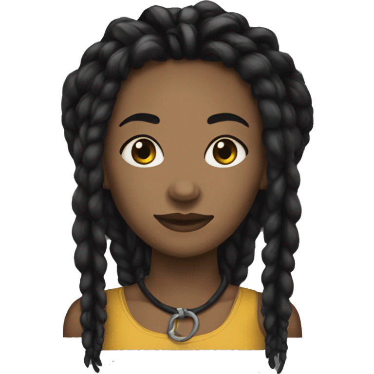 Femme noire avec dread locks attachés emoji