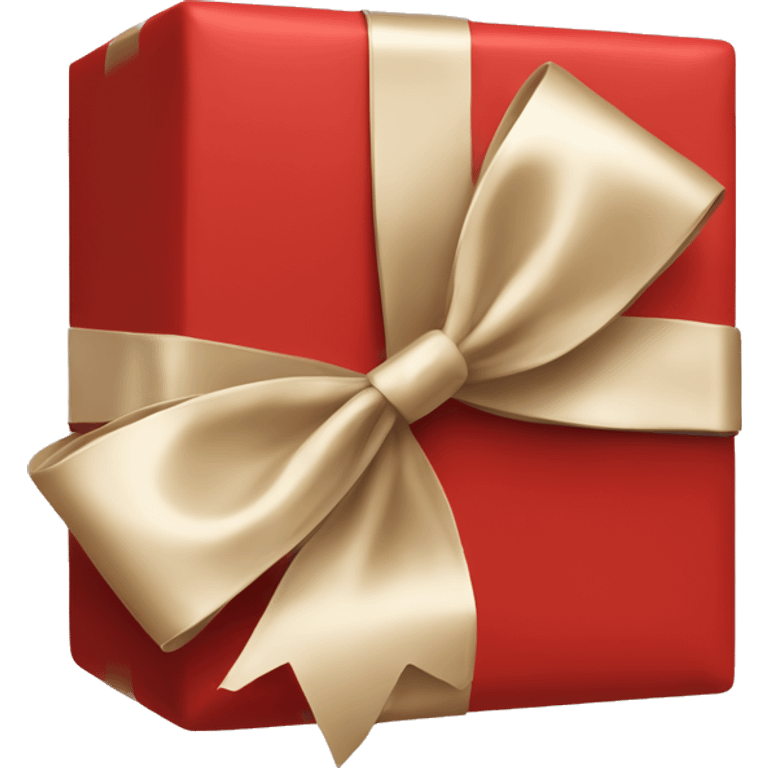 RED GIFTBOX with beige satin bow emoji