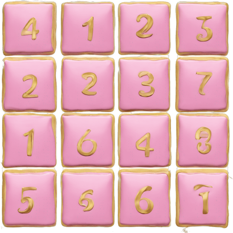 Adventskalender pink, weiß, Gold mit tannzweigen  emoji