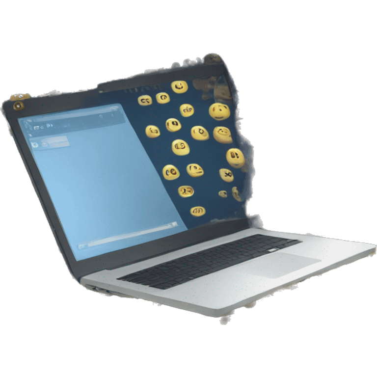 binary code on laptop emoji