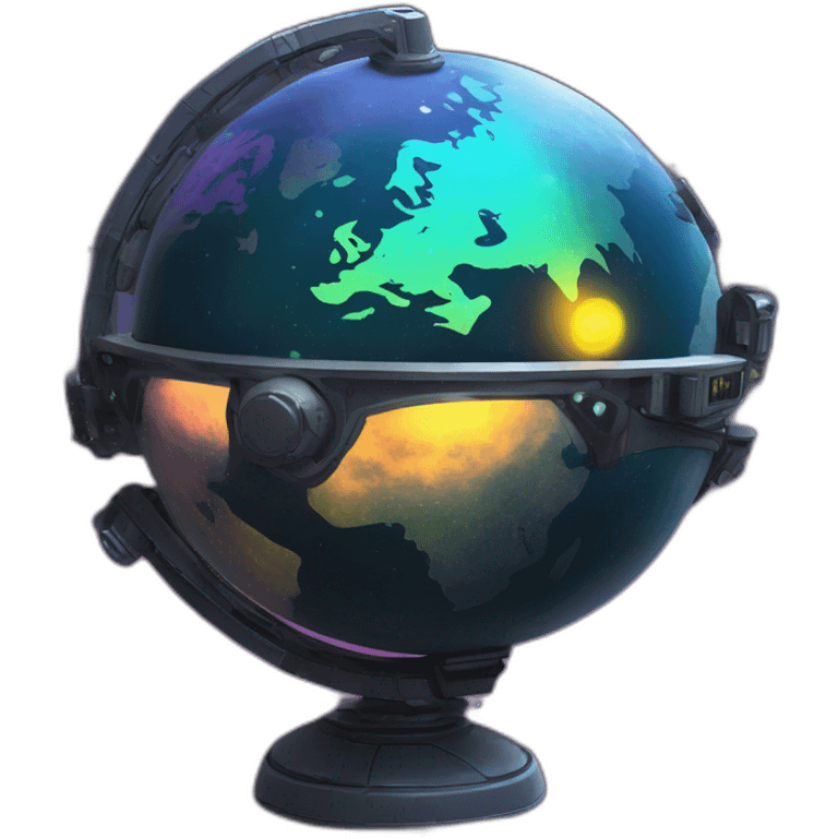 cool punk globe on steroids in space emoji