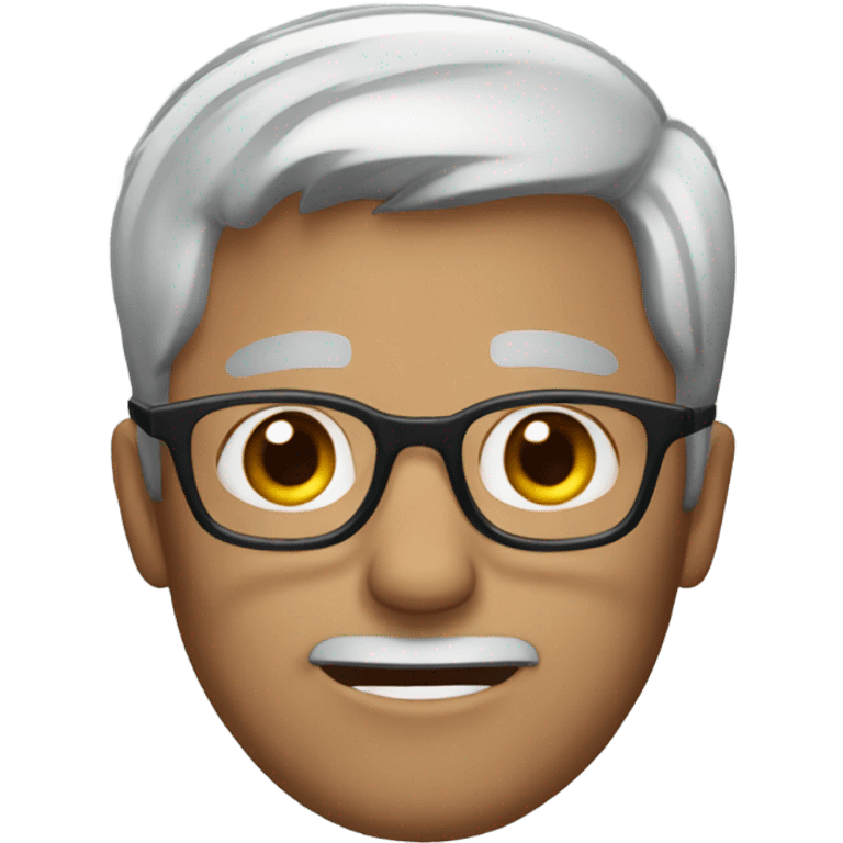 Short Grey haired man with glasses emoji