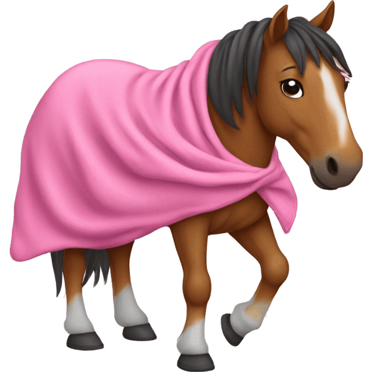 Horse in a pink blanket emoji