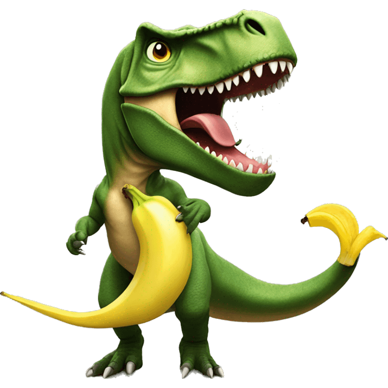 T-rex with a banana emoji