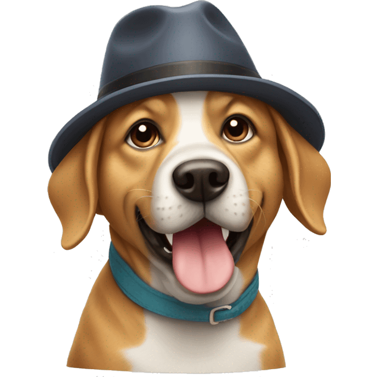 dog wearing hat emoji