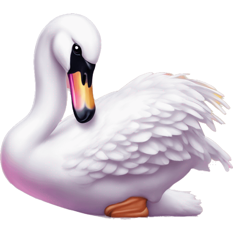 lisa frank swan emoji