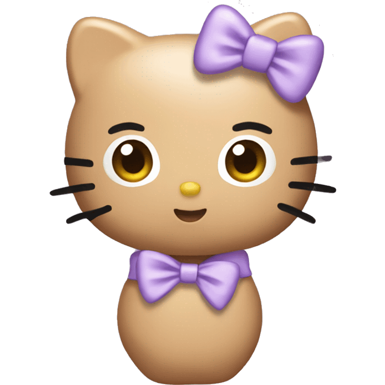 tan hello kitty with a lavender bow emoji