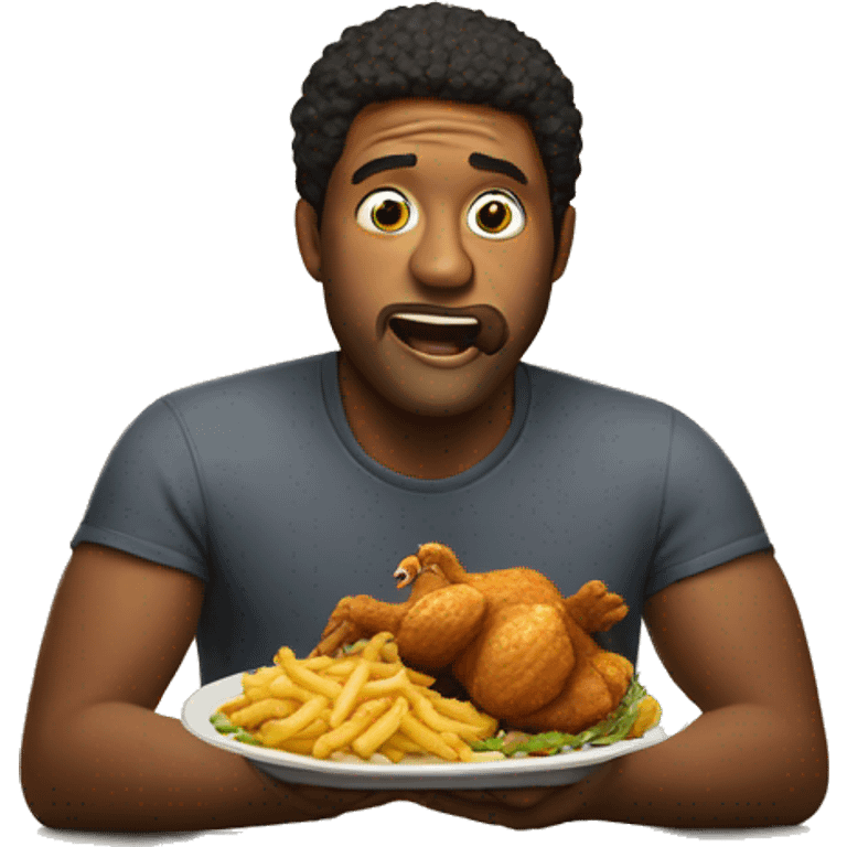 man eating fried chiken emoji