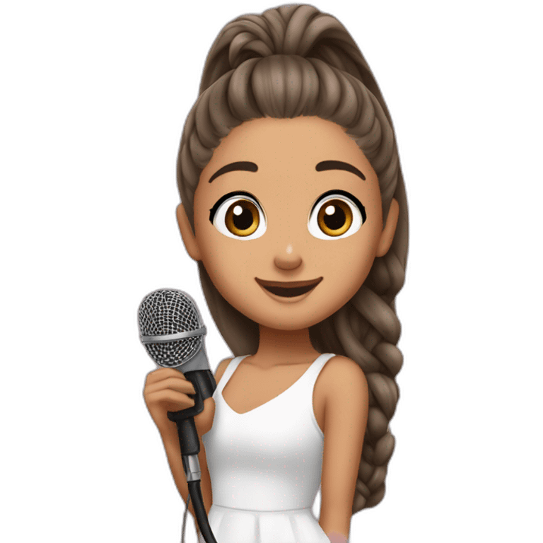 Ariana grande with mic emoji