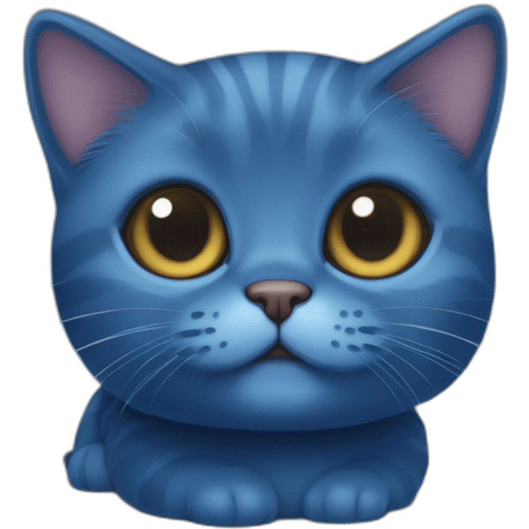 deep blue Munchkin cat emoji