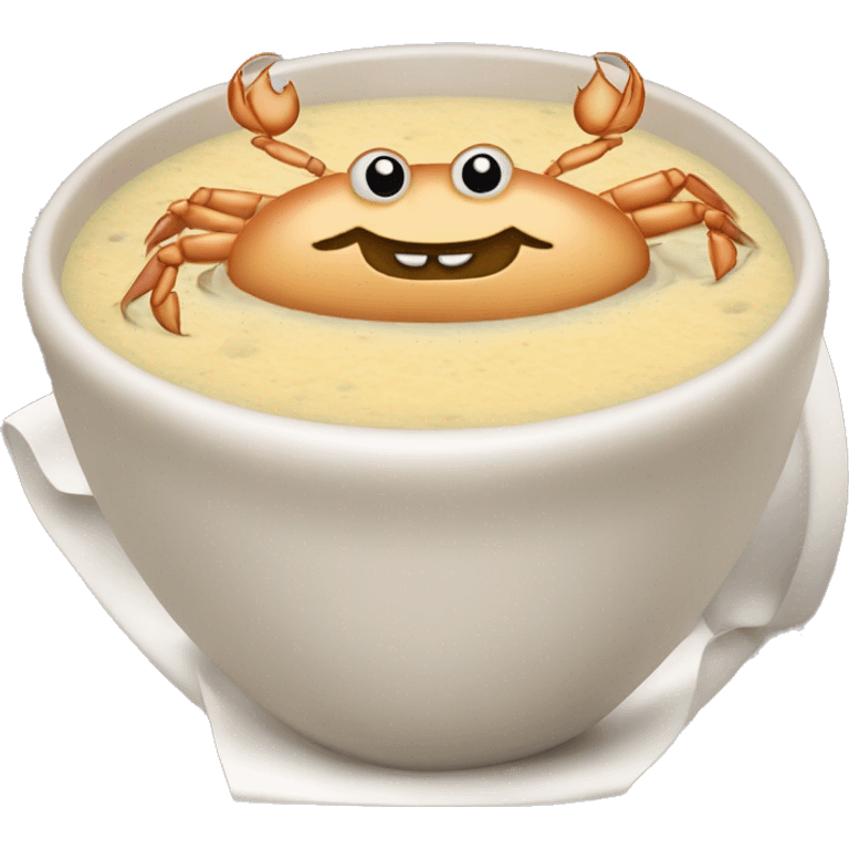 crab chowder in a round bread emoji