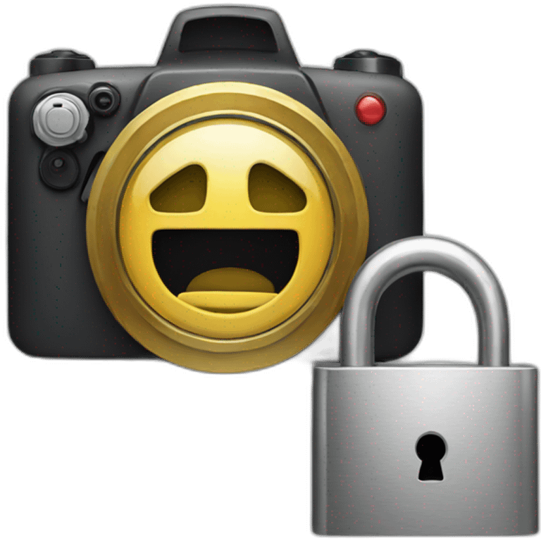 lock next to a camera emoji