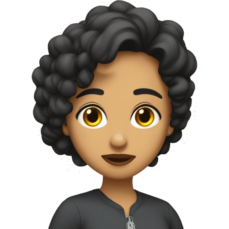 Chica rizada  morena  emoji