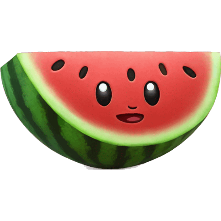 Watermelon with a face emoji