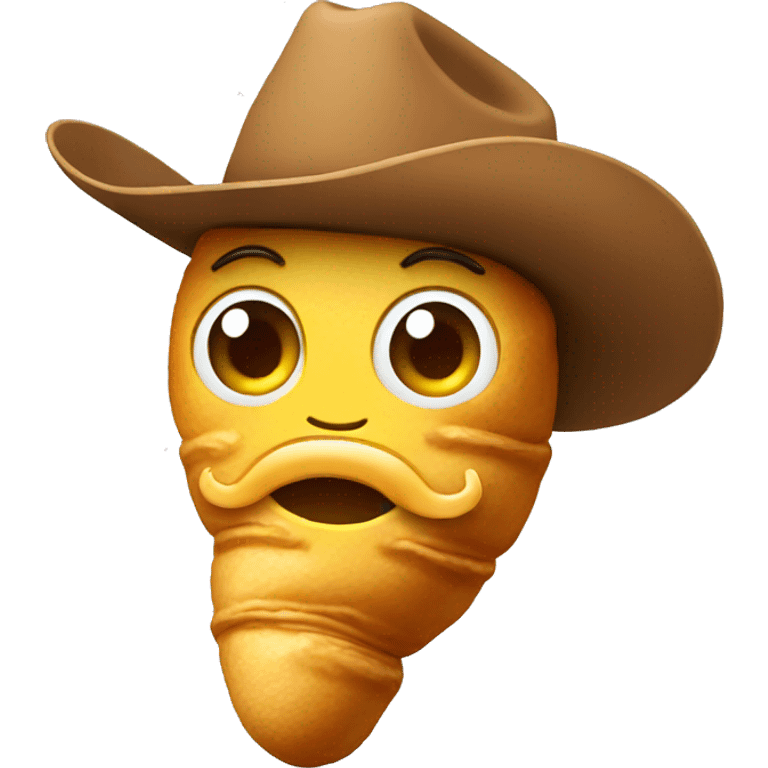 croissant wearing a cowboy hat emoji