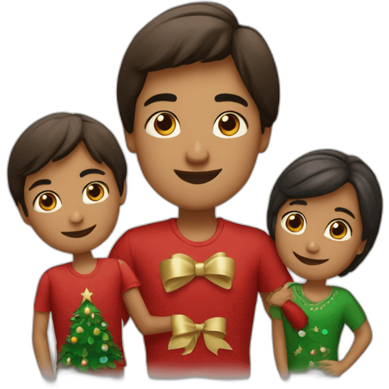 Familia navidad 3 hombres una mujer emoji