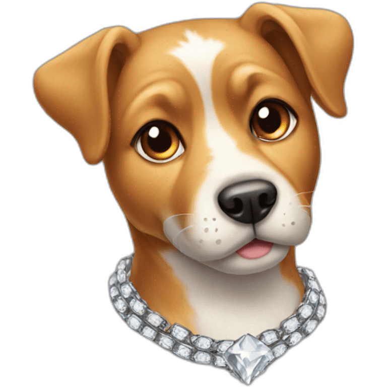 a dog with a diamond chain emoji