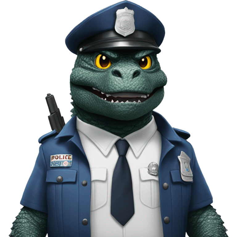 Godzilla dressed as a police man emoji