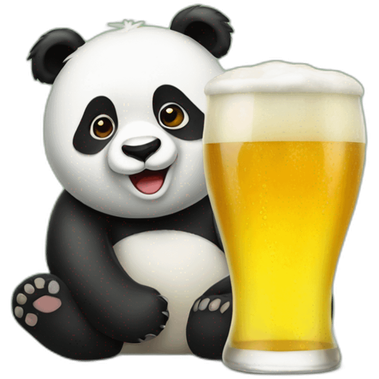 panda drink beer emoji