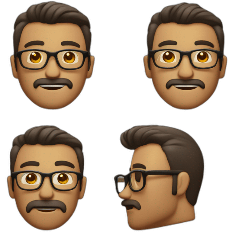 Chico rapado con barba y con gafas emoji