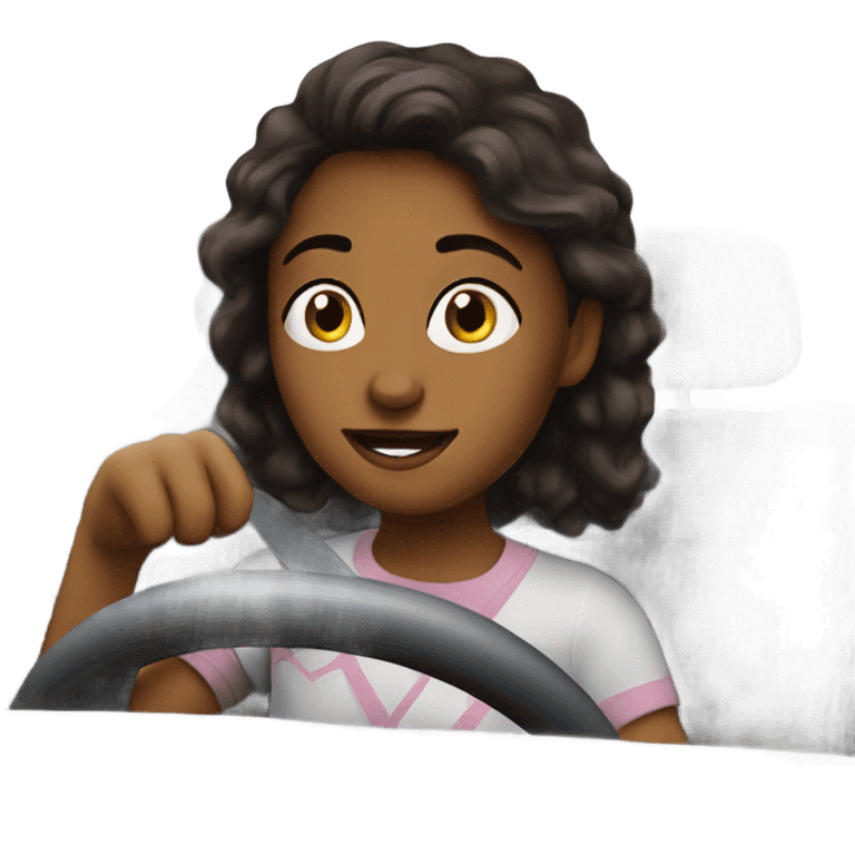 Girl, driving to giant Eagle emoji