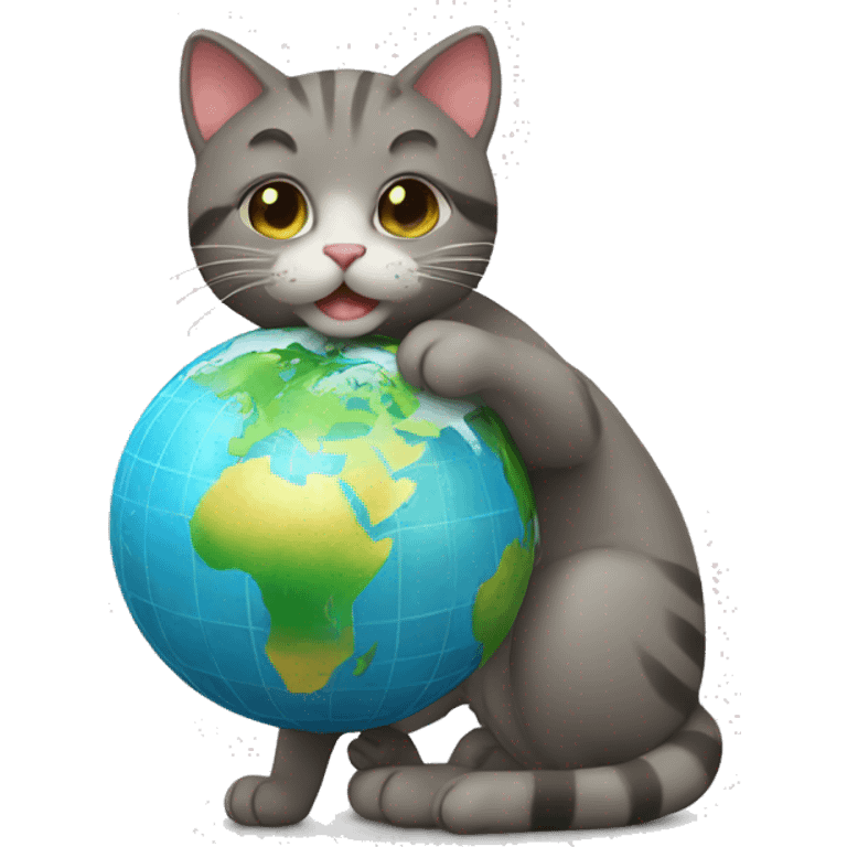 Cat with a globe emoji