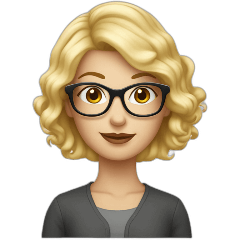 Grand-mére blonde permanente avec lunettes et per emoji